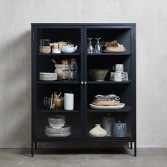 Carmel Glass and China Cabinet in Black